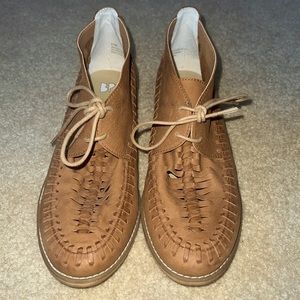 Genuine leather weave moccasins